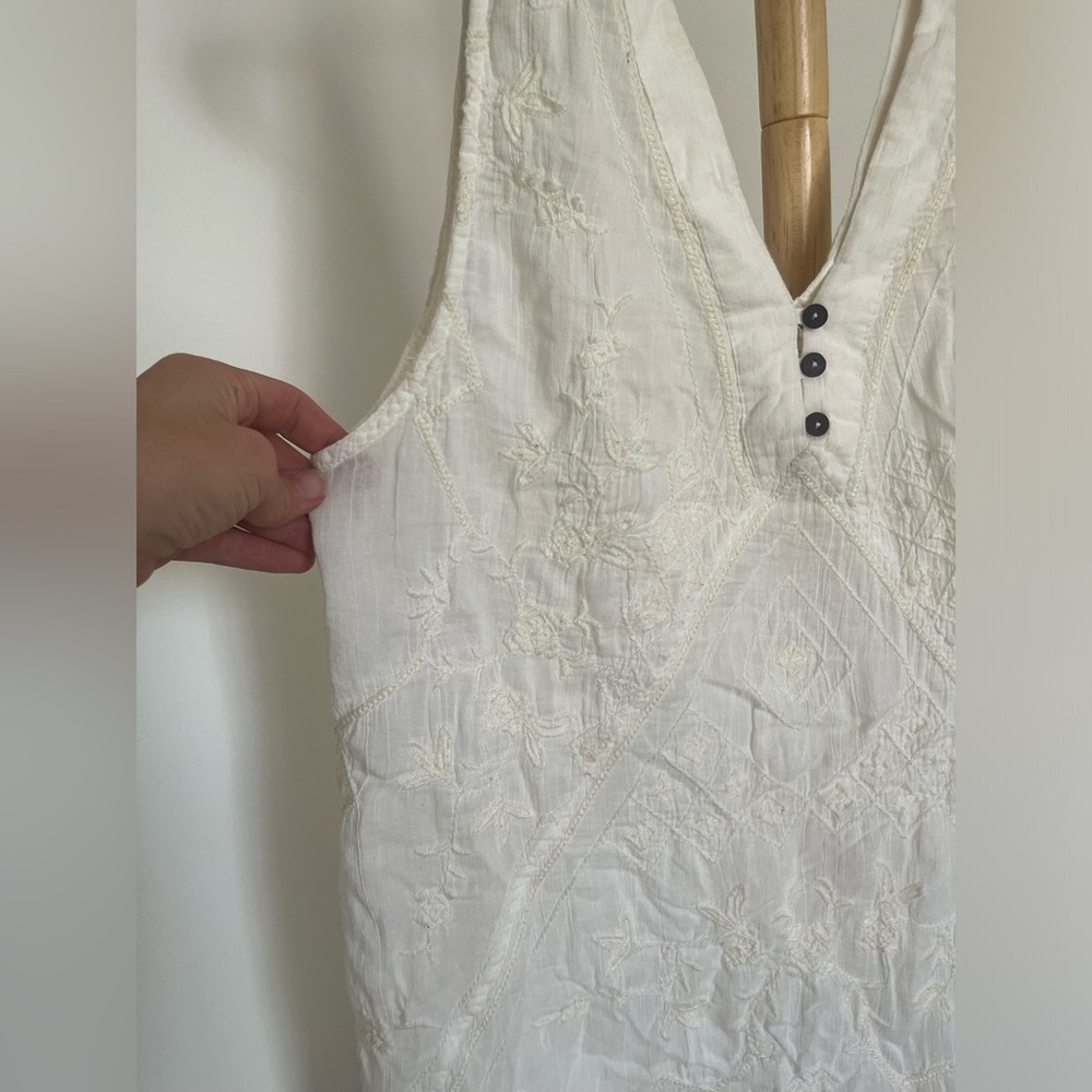 Intimately Free People Cream Embroidered Tank / Mini Shift Dress